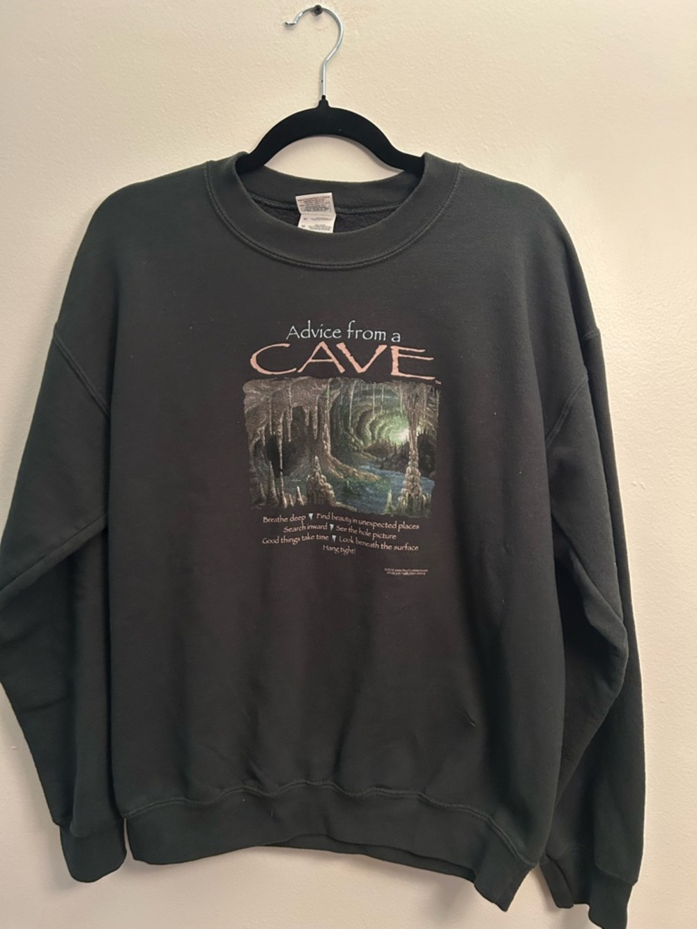 Advice From a Cave Graphic Sweatshirt - Black